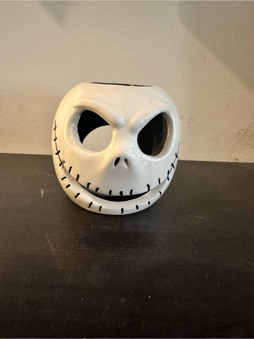 Disney Jack Skellington White and Black Ceramic tea light holder Face Accent